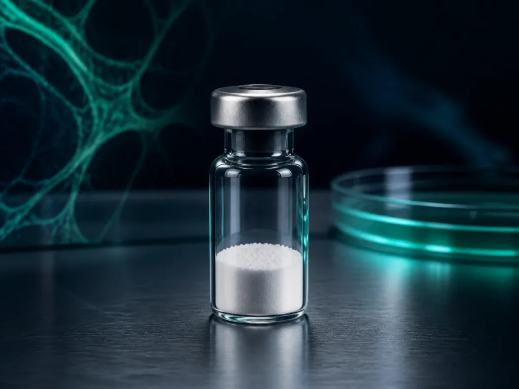 BPC-157 Peptide research peptide powder in laboratory vial